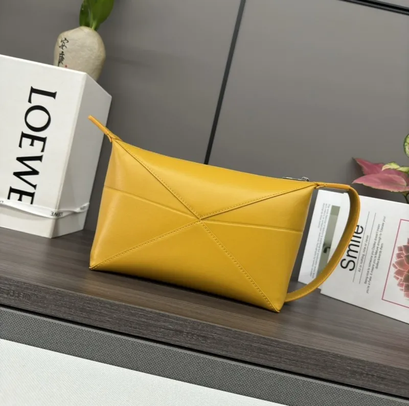 LOEWE Yellow Leather Cosmetic Bag 18 - Image 4