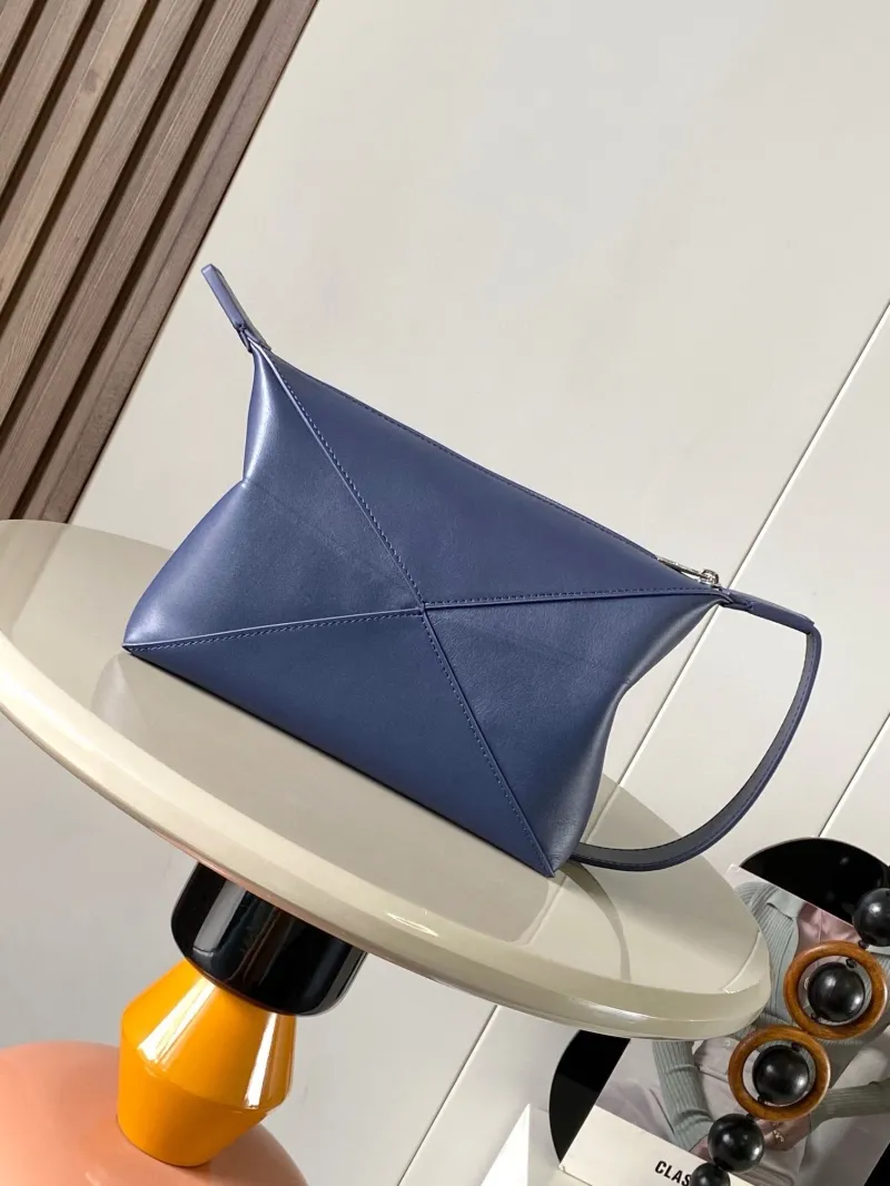 Loewe Blue Leather Shoulder Cosmetic Bag 21 - Image 3
