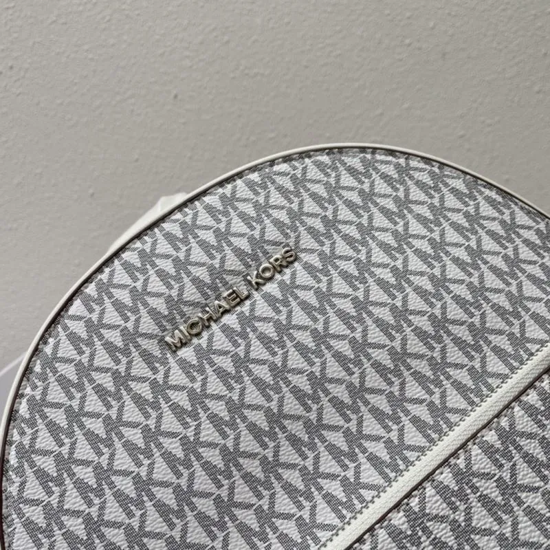 Michael Kors White Gray Monogram Backpack H8085 Size 32*26 - Image 4