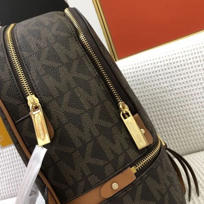 Michael Kors RheaZip Brown Monogram Backpack F9820 - Image 5