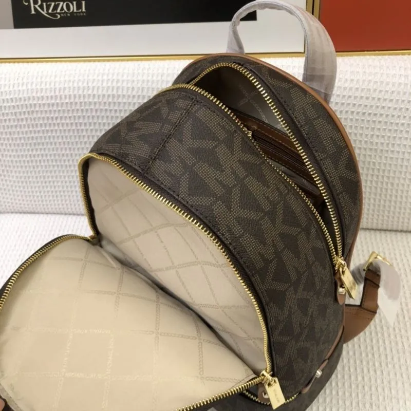 Michael Kors RheaZip Brown Monogram Backpack F9820 - Image 8