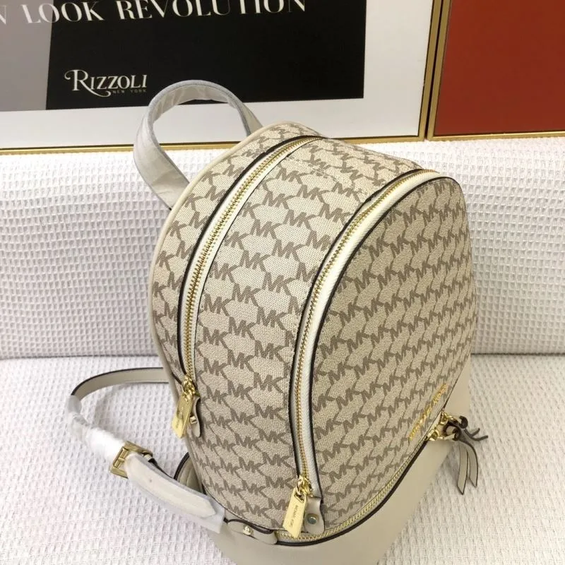 Michael Kors RheaZip Cream Monogram Backpack F9820 - Image 5