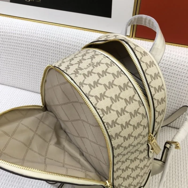 Michael Kors RheaZip Cream Monogram Backpack F9820 - Image 7
