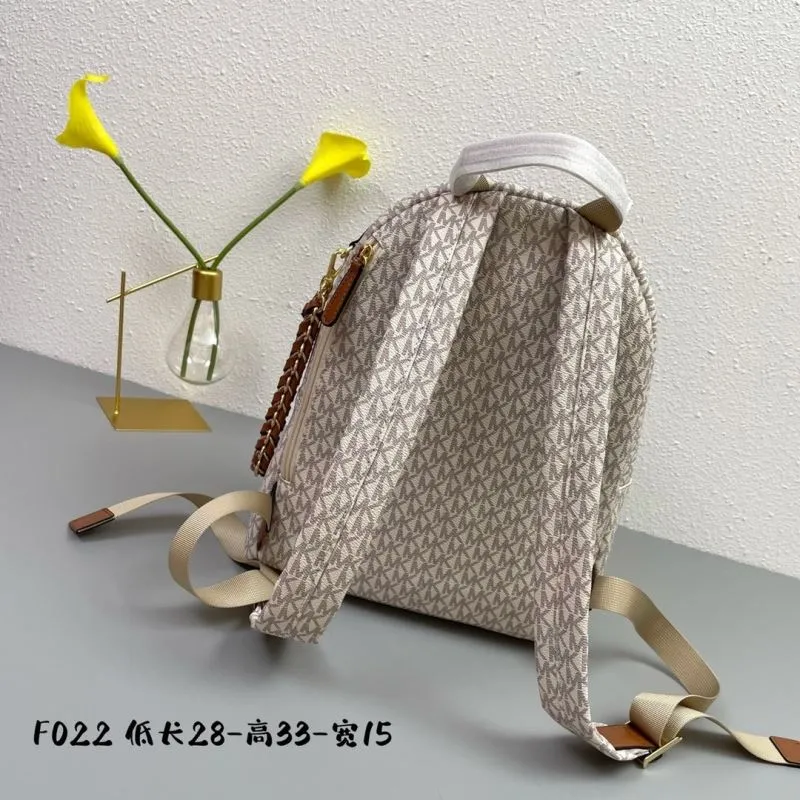 Michael Kors F022 Monogram Beige Backpack - Image 3