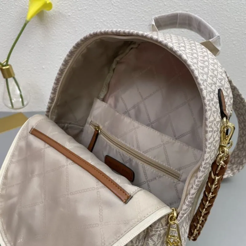 Michael Kors F022 Monogram Beige Backpack - Image 8