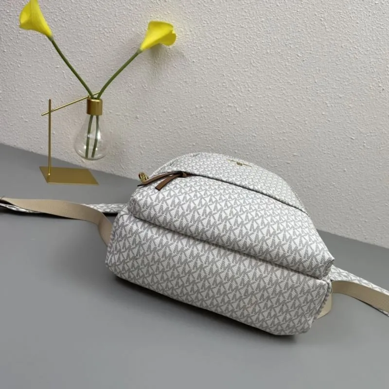 Michael Kors F022 White Gray Monogram Backpack - Image 7