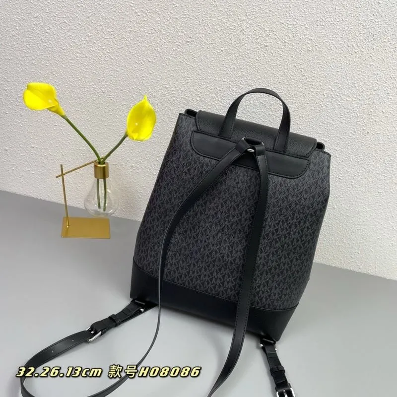 Michael Kors Black Monogram Backpack H08086 - Image 3