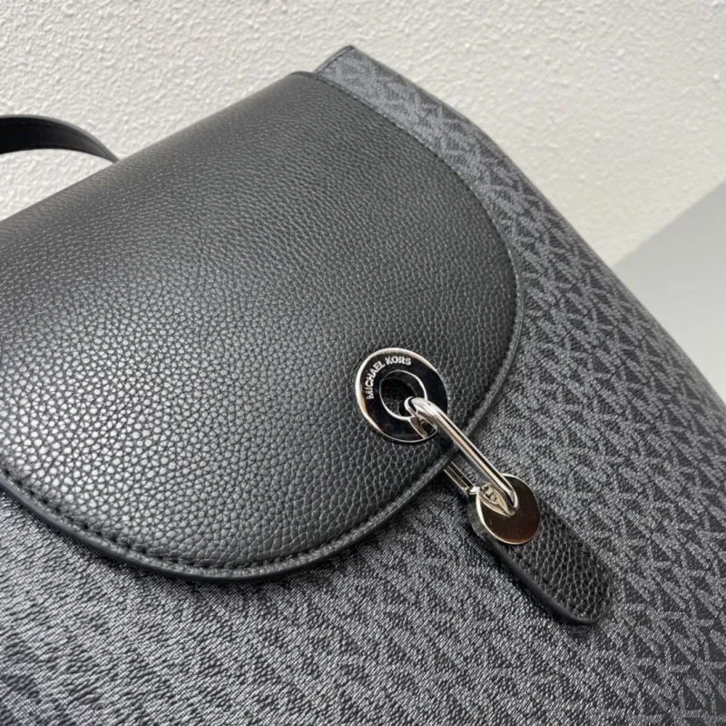 Michael Kors Black Monogram Backpack H08086 - Image 4