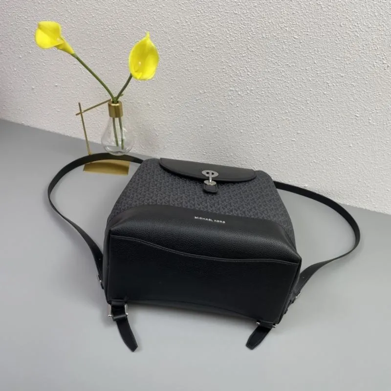Michael Kors Black Monogram Backpack H08086 - Image 7