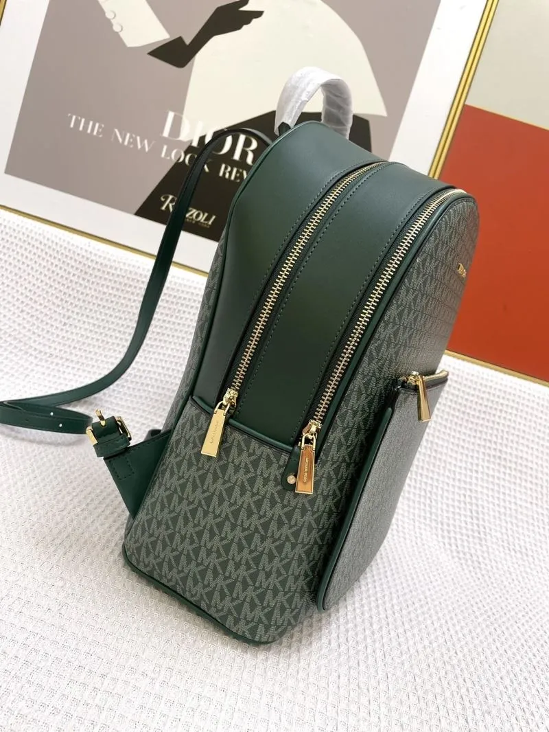 Michael Kors Green Monogram Women's Backpack J08288 32cm - Image 4