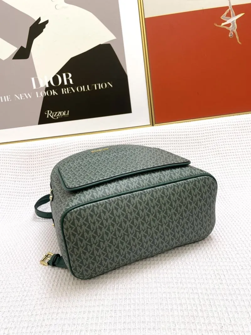 Michael Kors Green Monogram Women's Backpack J08288 32cm - Image 7