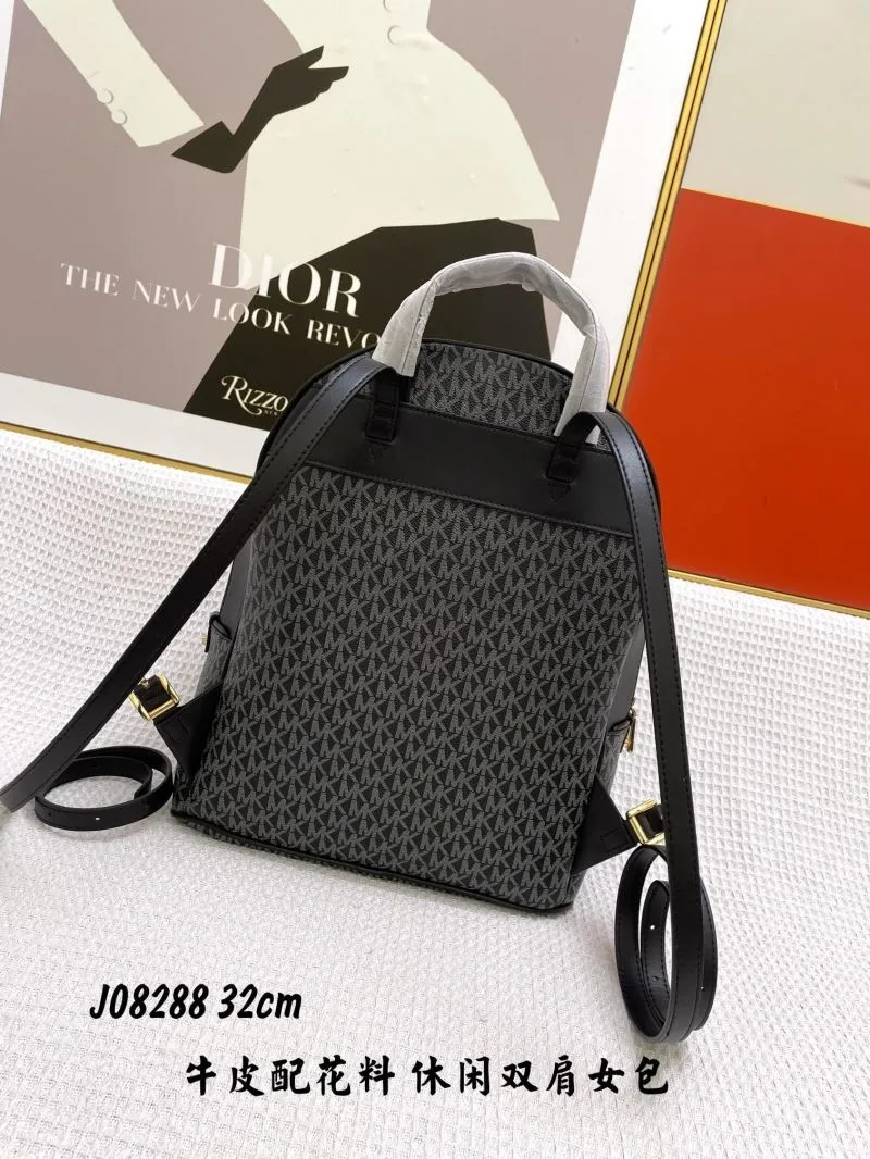 Michael Kors J08288 Black Monogram Women's Backpack 32cm - Image 3