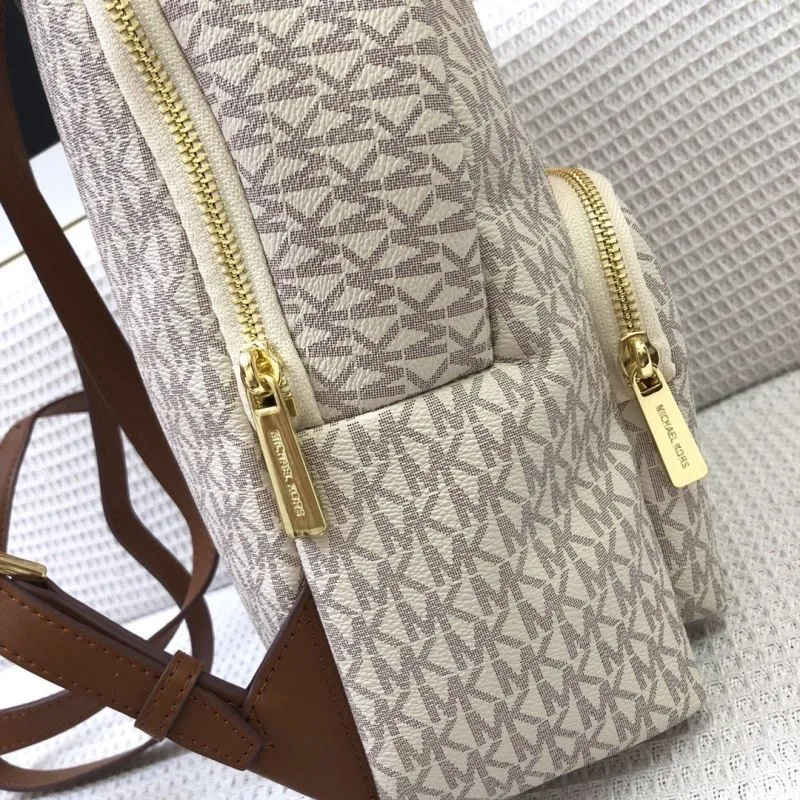 Michael Kors H8072 Monogram Beige Backpack - Image 5