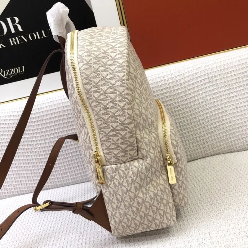 Michael Kors H8072 Monogram Beige Backpack - Image 6