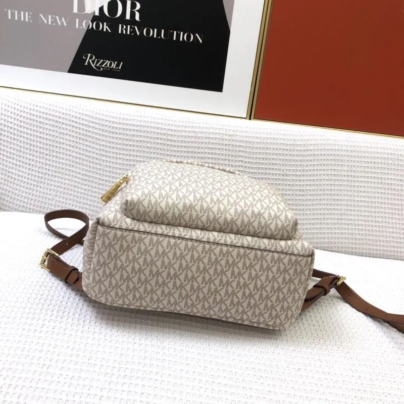 Michael Kors H8072 Monogram Beige Backpack - Image 7