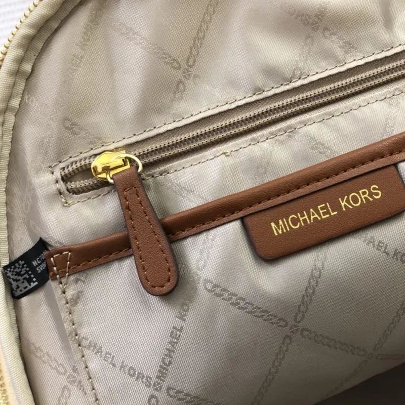 Michael Kors H8072 Monogram Beige Backpack - Image 9