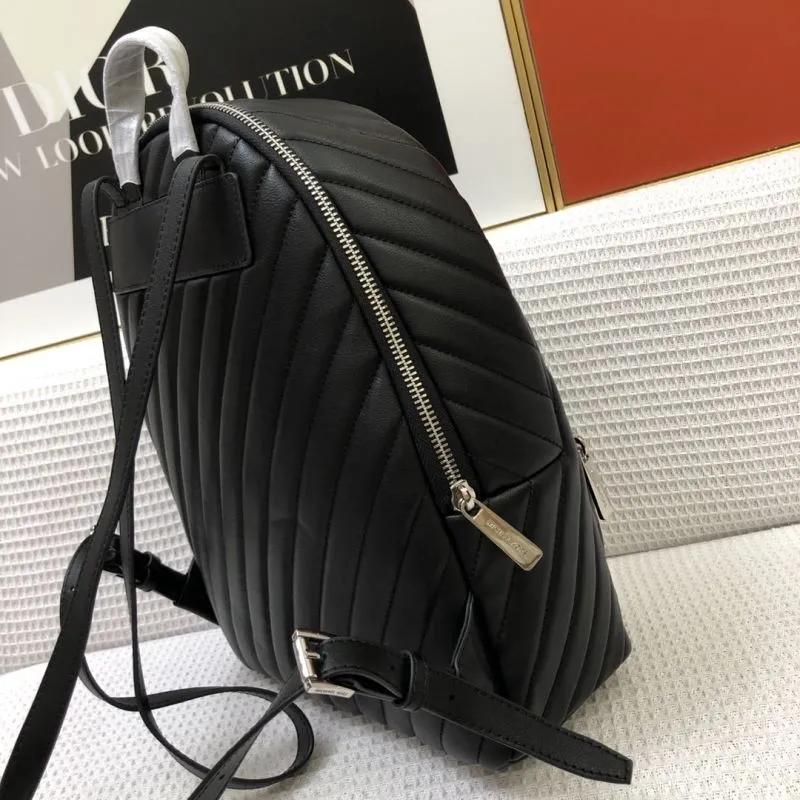 Michael Kors Black Quilted Leather Backpack 8072-1 - Image 4
