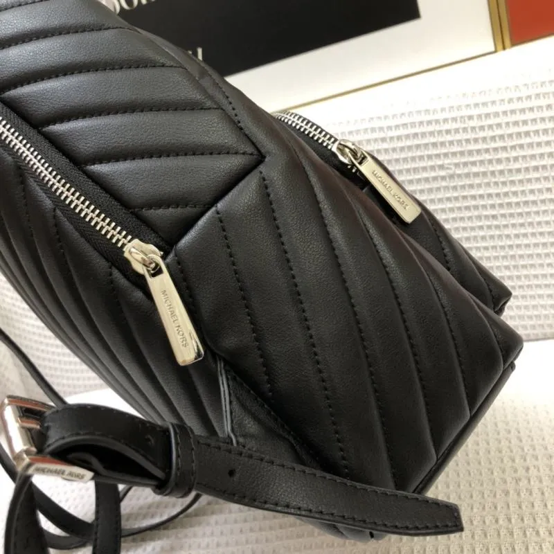 Michael Kors Black Quilted Leather Backpack 8072-1 - Image 5