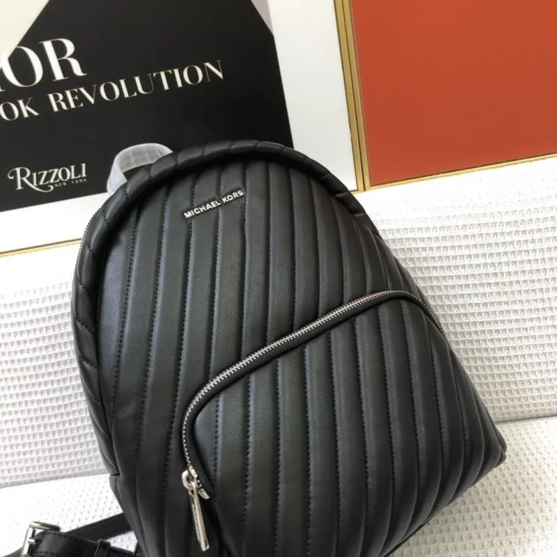 Michael Kors Black Quilted Leather Backpack 8072-1 - Image 6