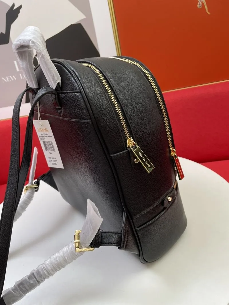 Michael Kors Black Leather Backpack F09815 Size 26-32-13cm - Image 5