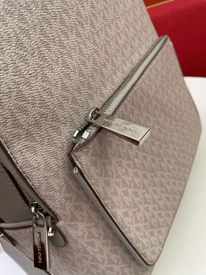 Michael Kors H8085 Light Gray Monogram Backpack - Image 5