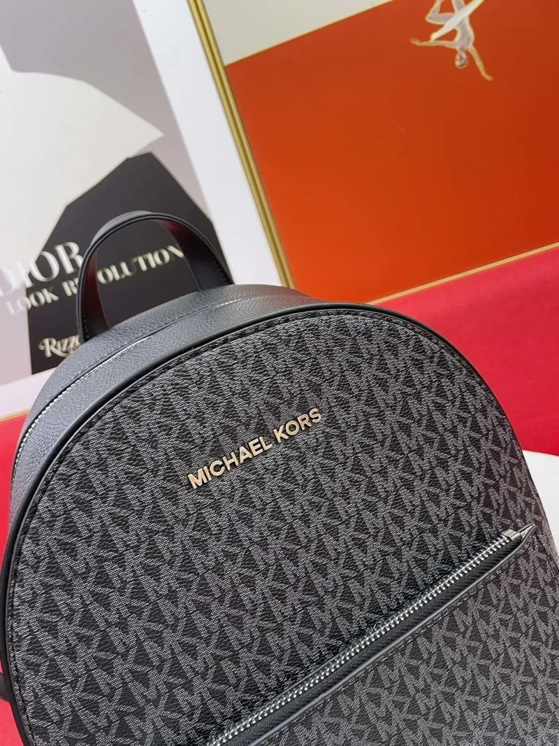 Michael Kors H8085 Black Monogram Backpack - Image 4