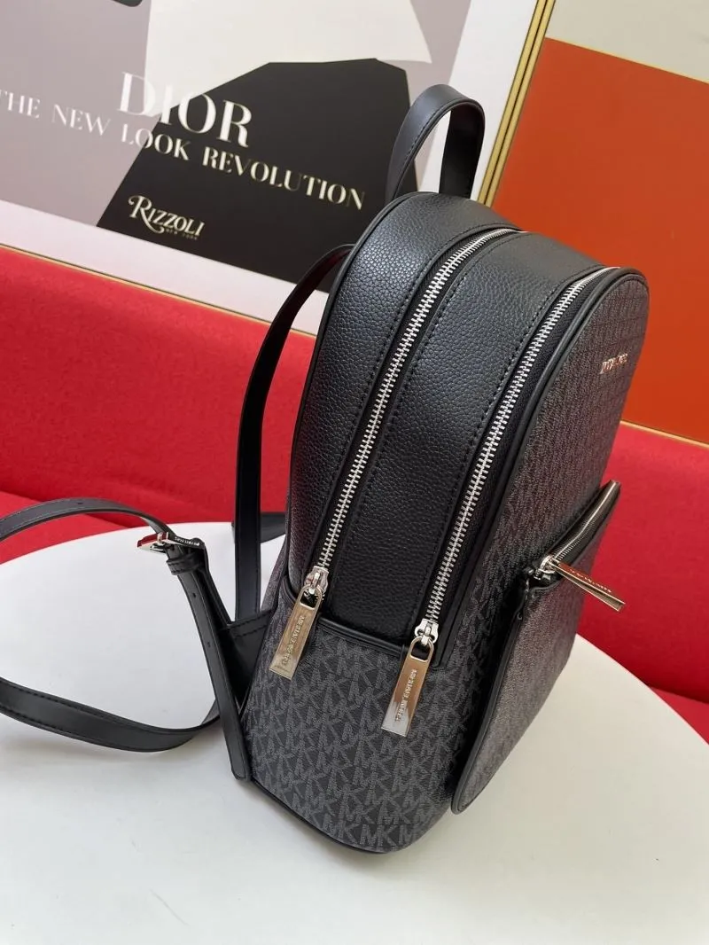 Michael Kors H8085 Black Monogram Backpack - Image 6