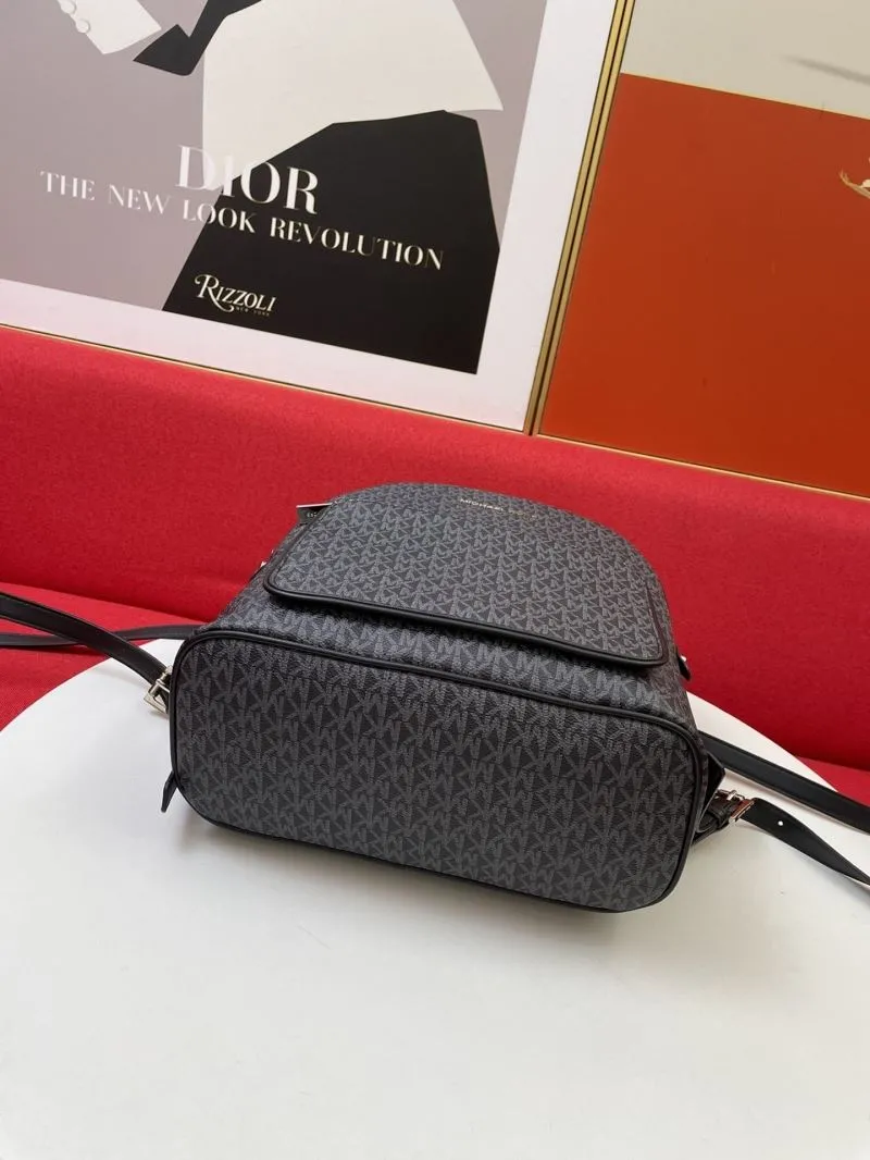 Michael Kors H8085 Black Monogram Backpack - Image 7