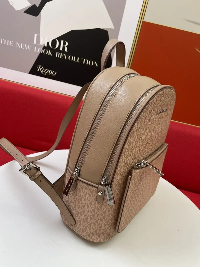 Michael Kors H8085 Beige Monogram Casual Backpack - Image 5