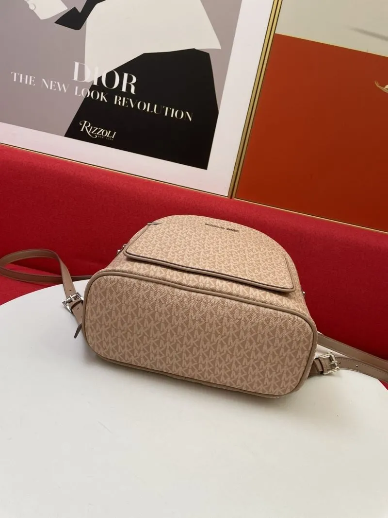 Michael Kors H8085 Beige Monogram Casual Backpack - Image 7