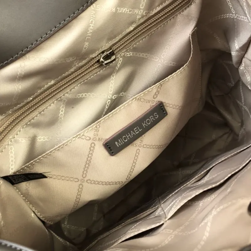 Michael Kors White Gray Monogram Backpack 8071 - Image 9