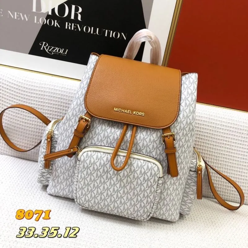 Michael Kors White Monogram Backpack 8071