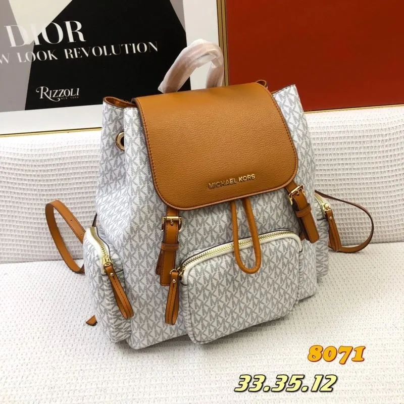 Alternative view of Michael Kors White Monogram Backpack 8071