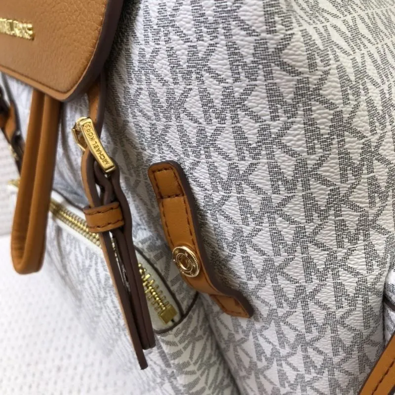 Michael Kors White Monogram Backpack 8071 - Image 5