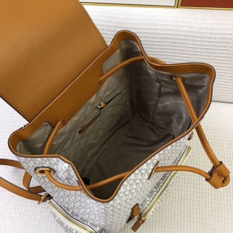 Michael Kors White Monogram Backpack 8071 - Image 8