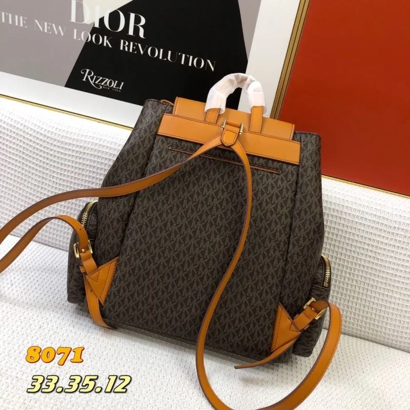 Alternative view of Michael Kors Brown Monogram Backpack Model 8071