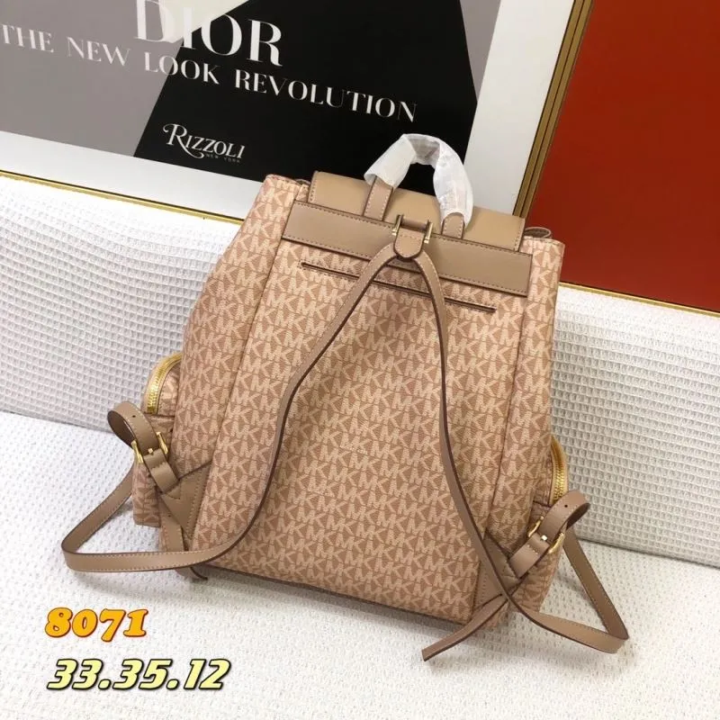 Michael Kors Beige Monogram Backpack 8071 - Image 3