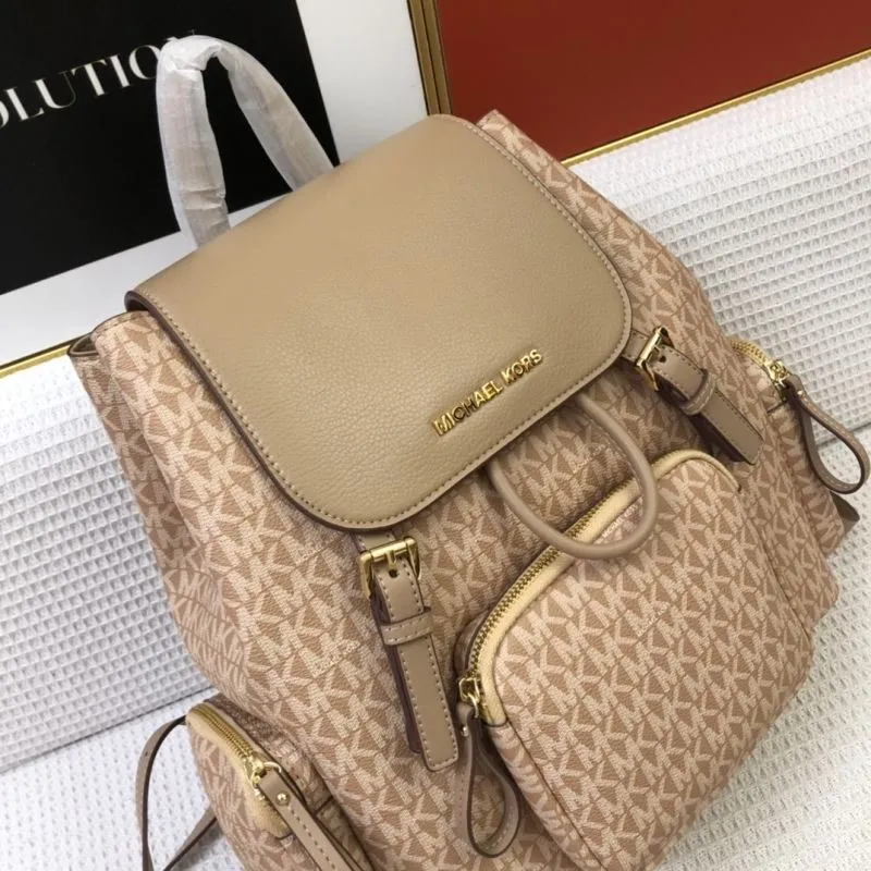 Michael Kors Beige Monogram Backpack 8071 - Image 5
