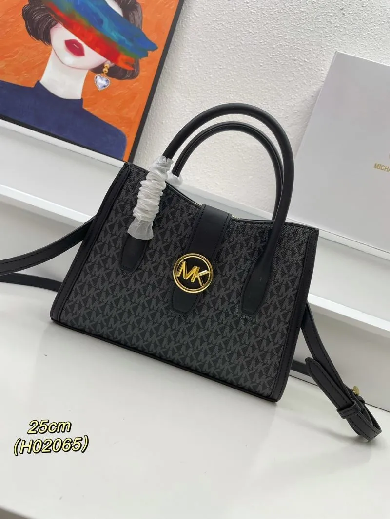 Michael Kors Black Monogram Tote Bag 25cm H02065 - Image 3
