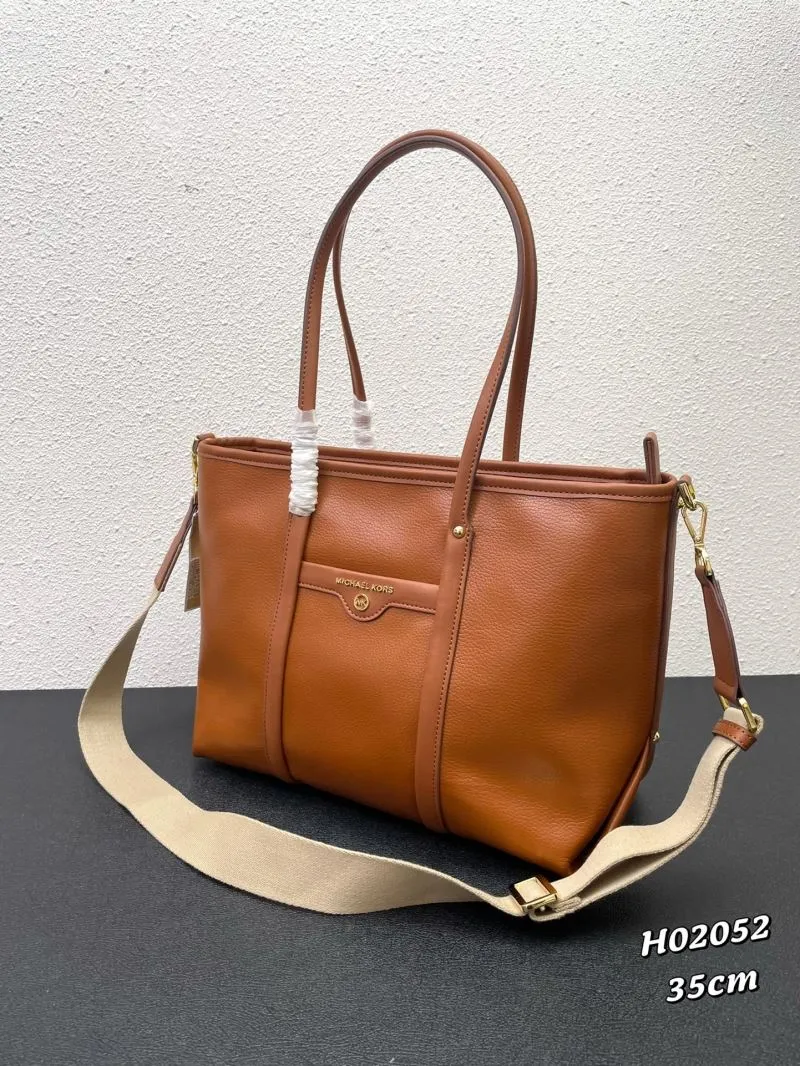 Michael Kors Brown Leather Tote Bag H02052 35cm - Image 3