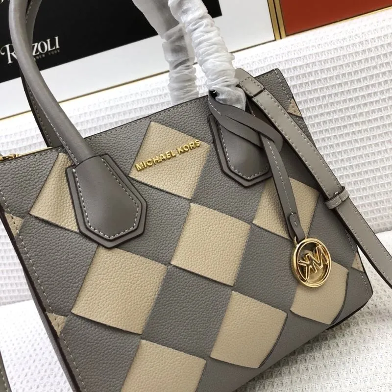 Michael Kors 2028 Gray Beige Crossbody Tote Bag - Image 4