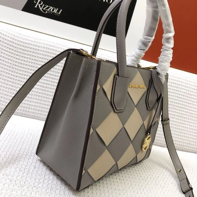 Michael Kors 2028 Gray Beige Crossbody Tote Bag - Image 5