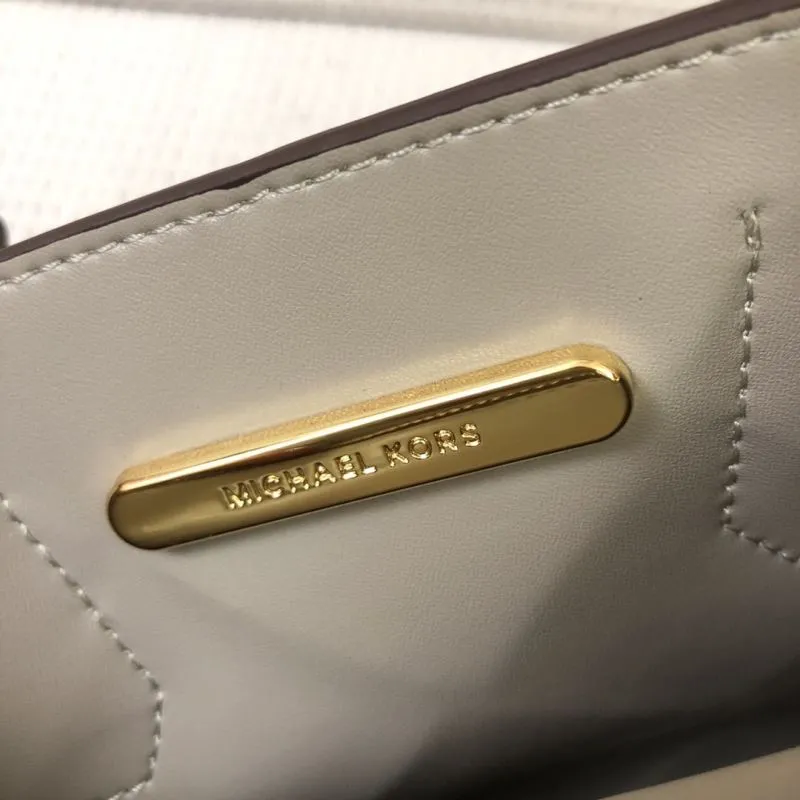Michael Kors 2028 Gray Beige Crossbody Tote Bag - Image 8