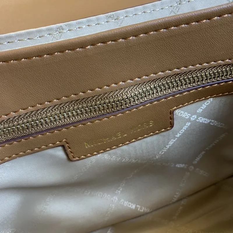 Michael Kors Beige Monogram Crossbody Handbag - Image 9