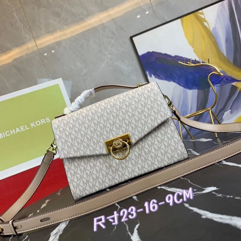Michael Kors Beige Monogram Crossbody Handbag