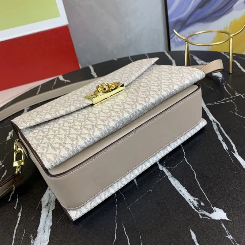 Michael Kors Beige Monogram Crossbody Handbag - Image 7