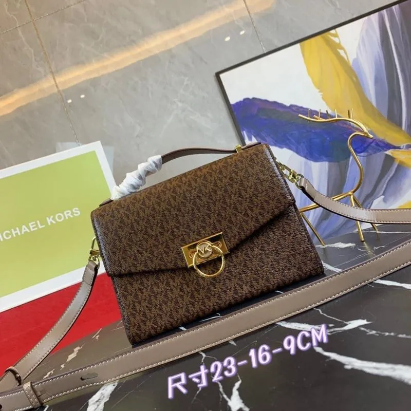 Michael Kors Brown Monogram Crossbody Handbag