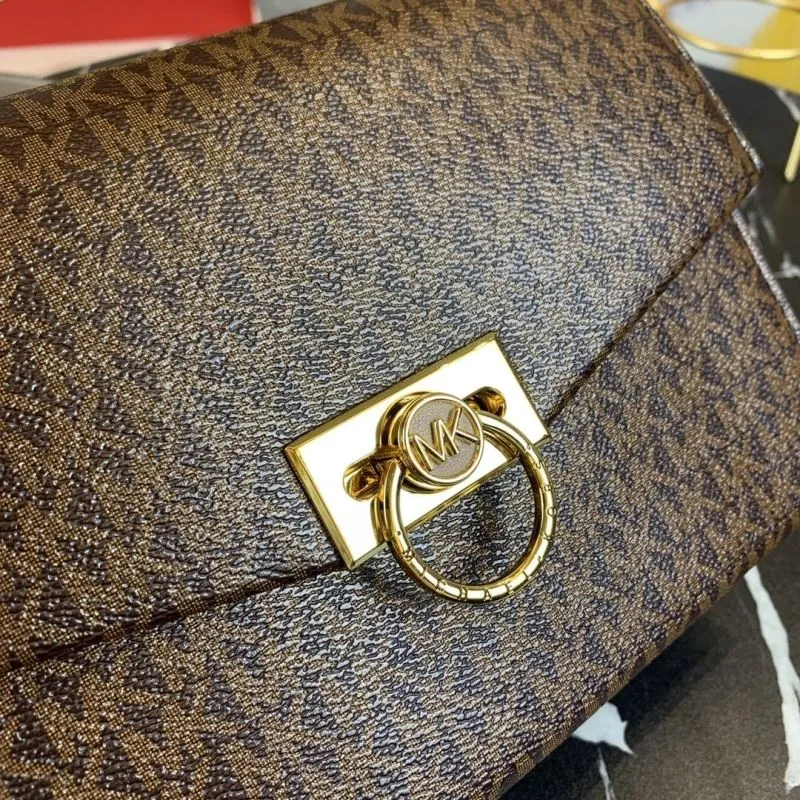 Michael Kors Brown Monogram Crossbody Handbag - Image 5