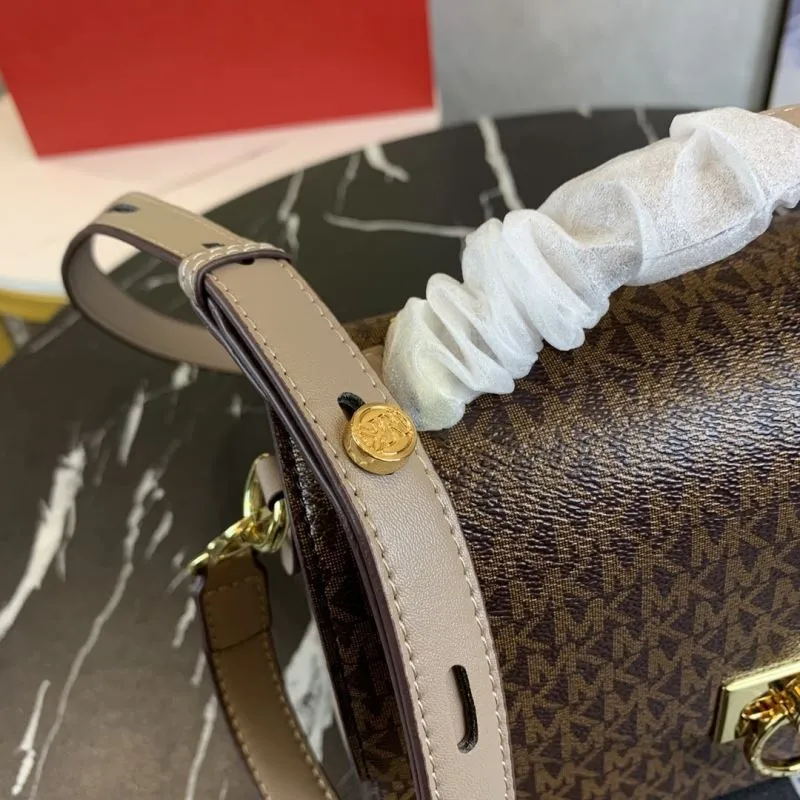 Michael Kors Brown Monogram Crossbody Handbag - Image 6