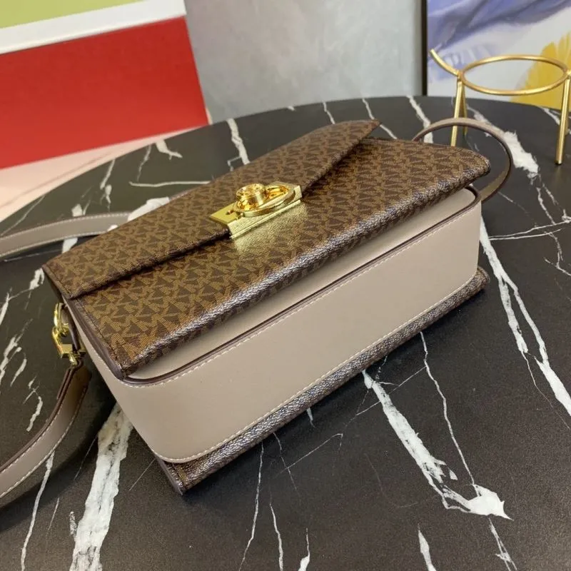 Michael Kors Brown Monogram Crossbody Handbag - Image 7